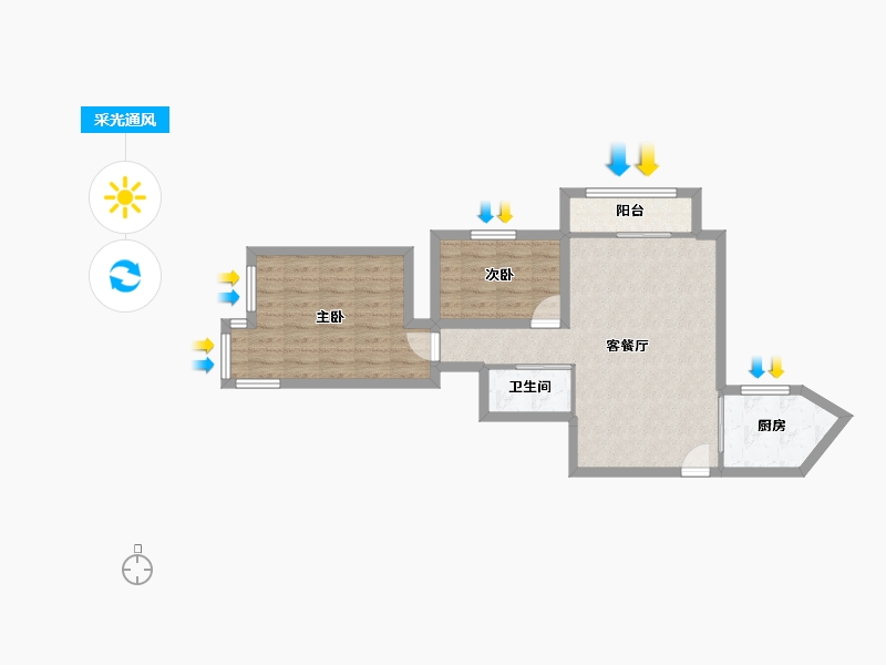 北京-北京市-望春园-64.02-户型库-采光通风