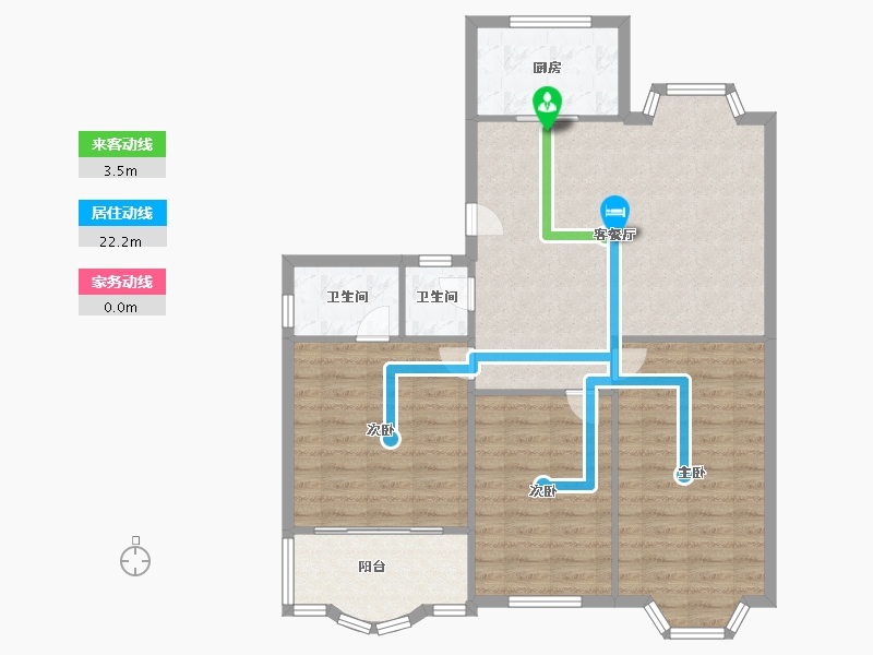 山东省-济南市-舜耕路58号院-96.00-户型库-动静线