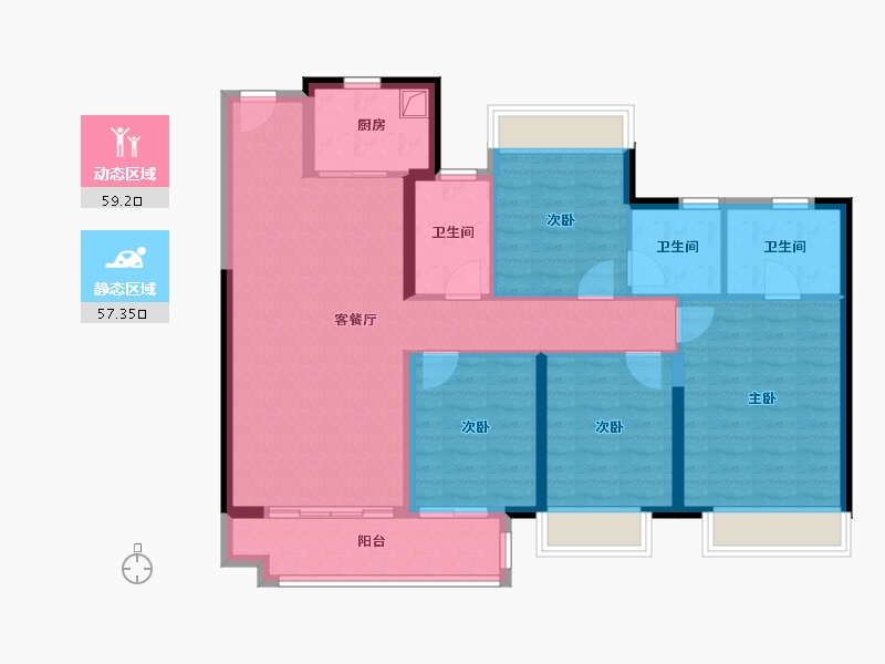 湖南省-湘潭市-湘潭中骏世界城-111.20-户型库-动静分区