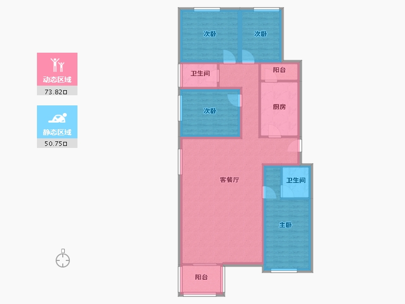 北京-北京市-龙腾苑六区-111.29-户型库-动静分区