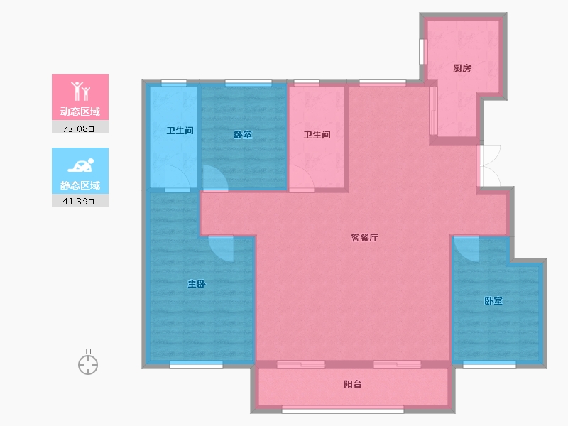 山东省-淄博市-乾宏容园-137.00-户型库-动静分区