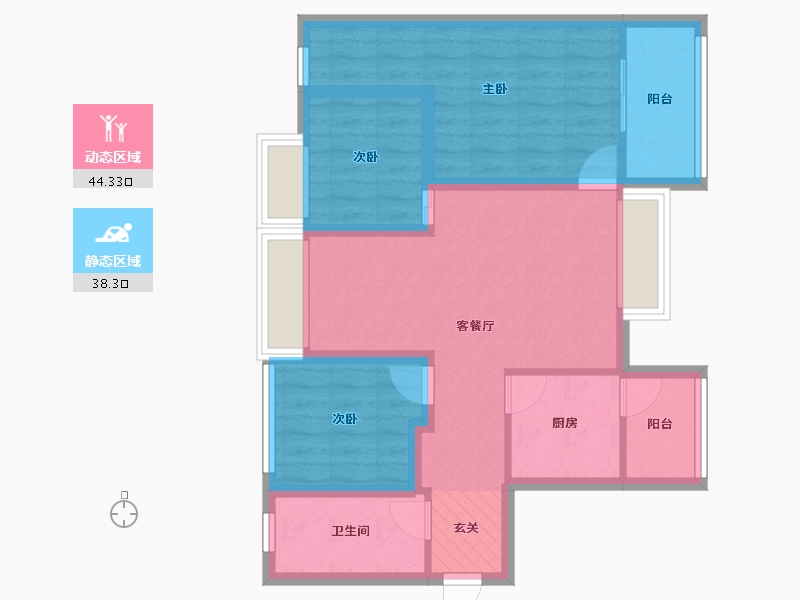 广东省-佛山市-恒大山水龙盘-72.56-户型库-动静分区