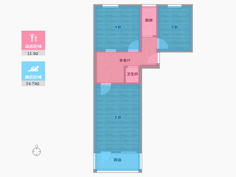 北京-北京市-展春园小区-46.49-户型库-动静分区