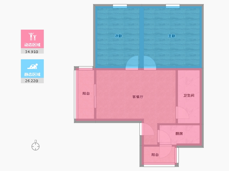 北京-北京市-沁春家园-54.04-户型库-动静分区