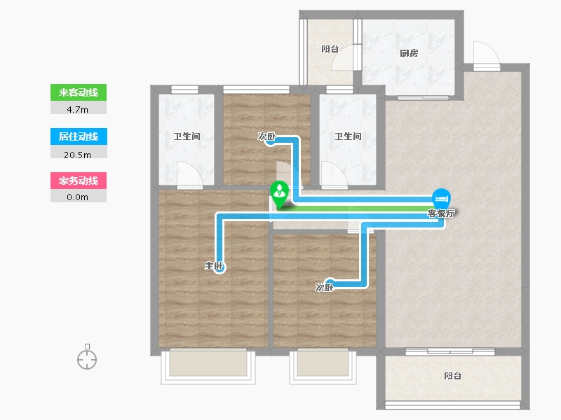 湖南省-岳阳市-金茂洞庭生态创新城-83.89-户型库-动静线