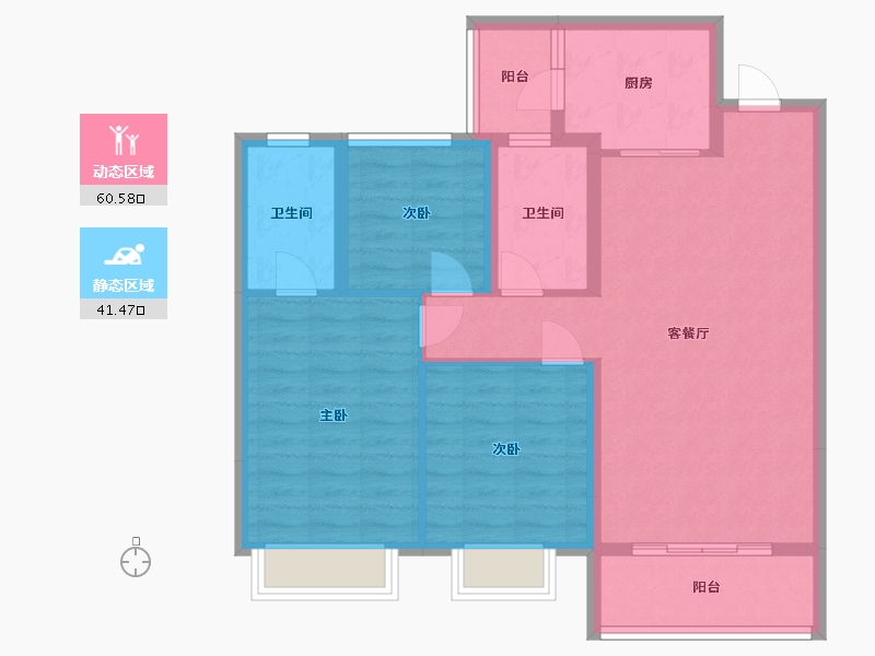 湖南省-岳阳市-金茂洞庭生态创新城-83.89-户型库-动静分区