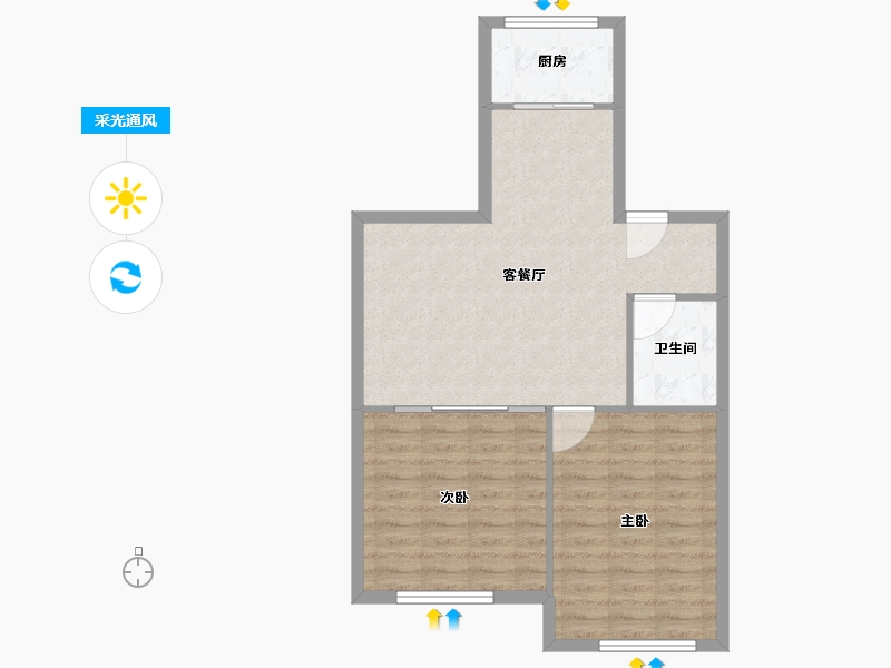 内蒙古自治区-赤峰市-康居家园-68.00-户型库-采光通风