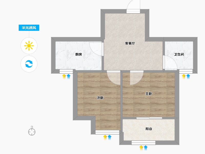 福建省-福州市-磐石新城二区-36.50-户型库-采光通风