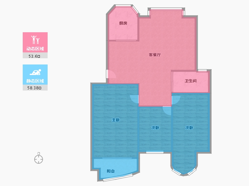 安徽省-芜湖市-滨江翠竹园-103.63-户型库-动静分区