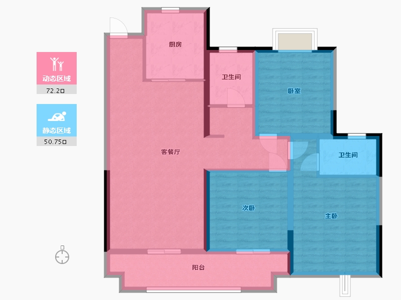 河南省-南阳市-政和苑-110.40-户型库-动静分区