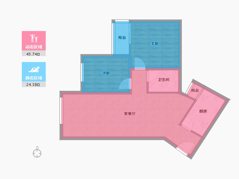 北京-北京市-垡头翠成馨园-62.47-户型库-动静分区