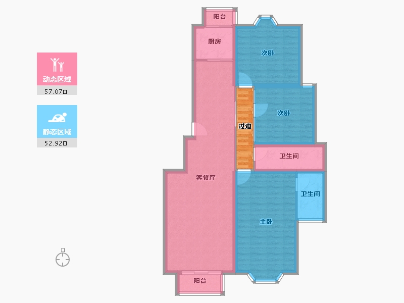 北京-北京市-三星庄园-103.70-户型库-动静分区