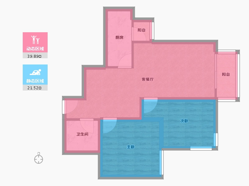 北京-北京市-垡头翠成馨园-53.94-户型库-动静分区