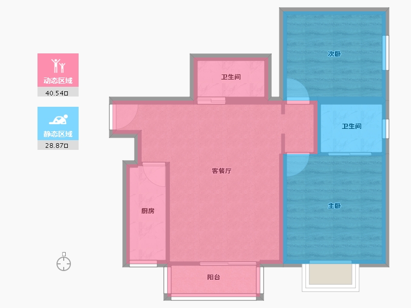 北京-北京市-望春园-61.61-户型库-动静分区