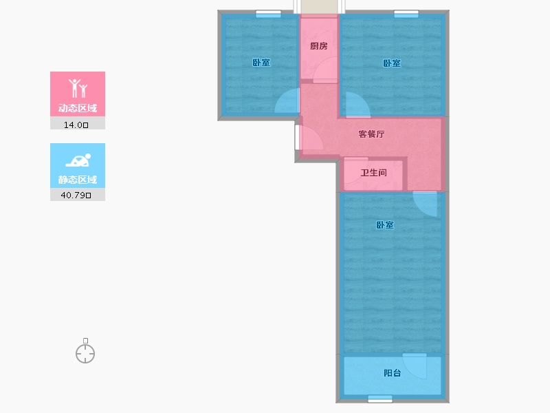 北京-北京市-展春园小区-48.64-户型库-动静分区