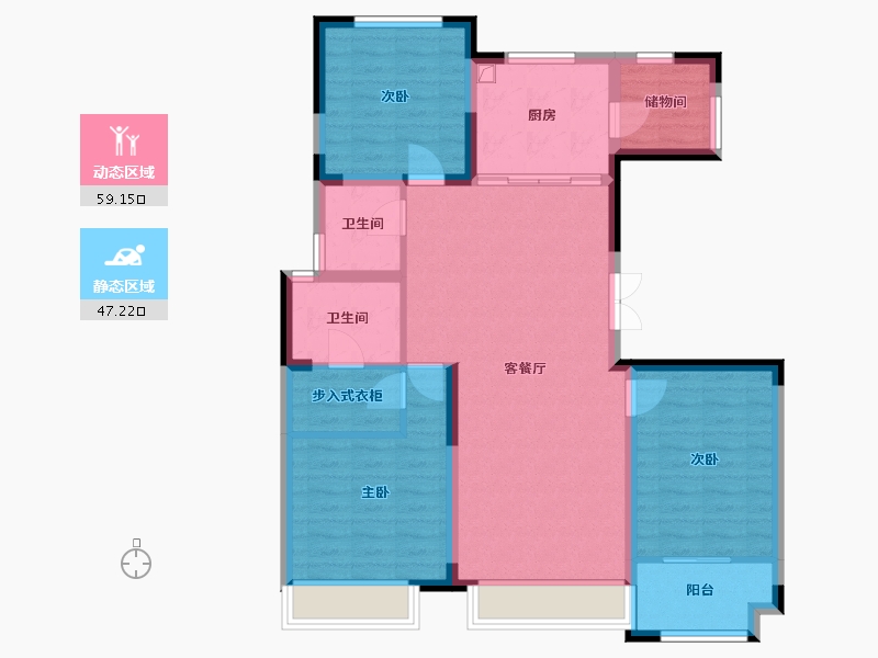 山东省-潍坊市-城发润园-110.40-户型库-动静分区