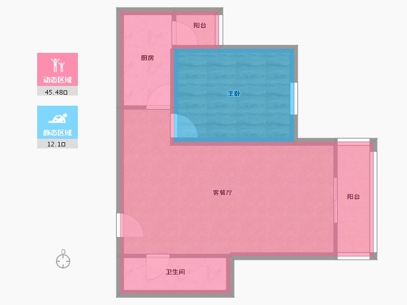 北京-北京市-垡头翠成馨园-51.16-户型库-动静分区