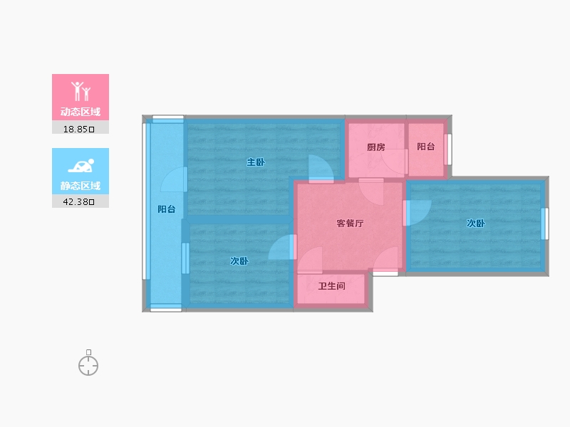 北京-北京市-西坝河北里-52.99-户型库-动静分区