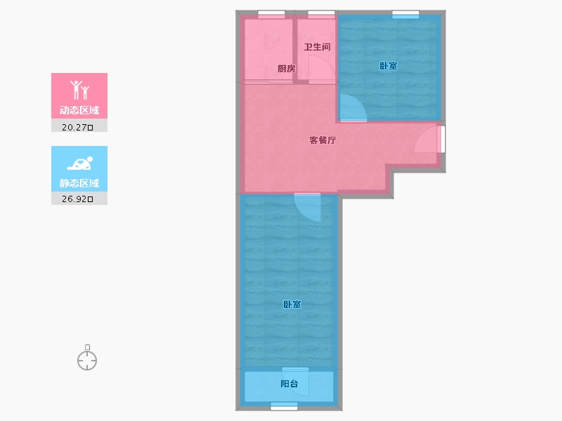 北京-北京市-新街口外大街甲8号院-41.99-户型库-动静分区