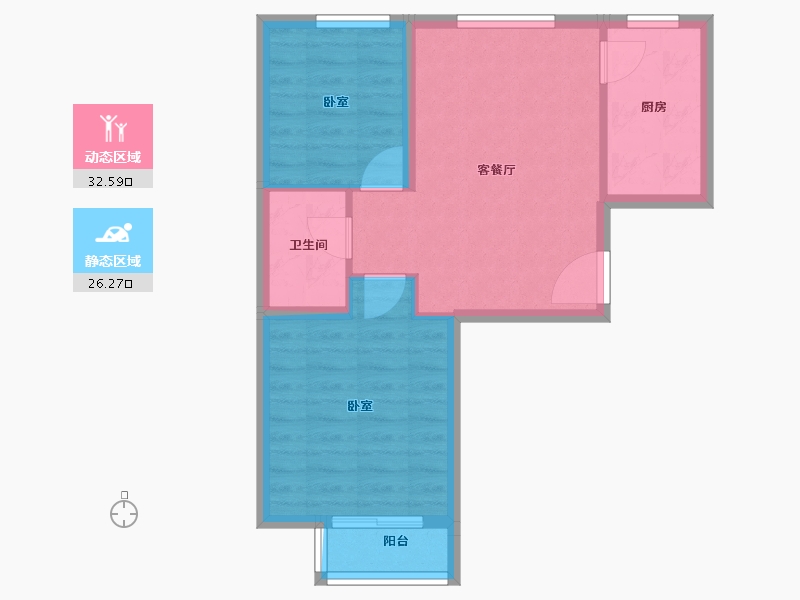 北京-北京市-育新花园北里-52.85-户型库-动静分区