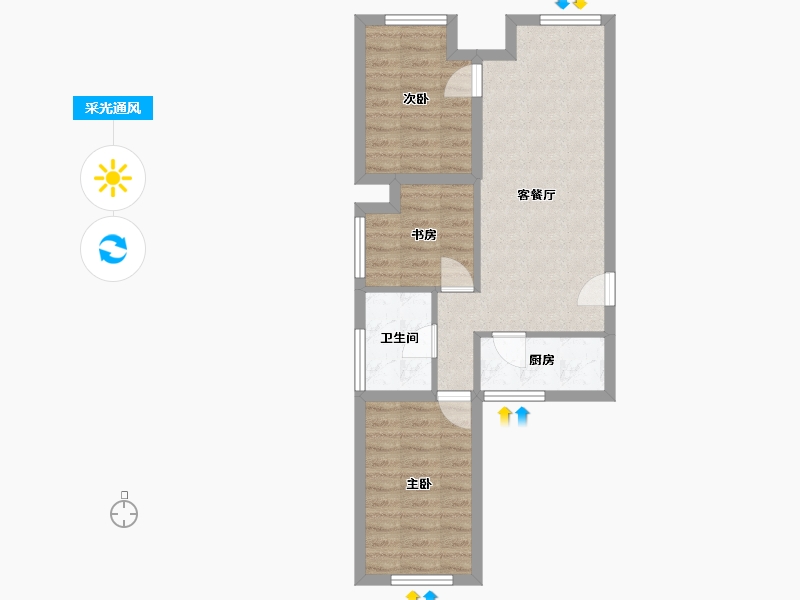 北京-北京市-广安康馨家园南区-56.93-户型库-采光通风