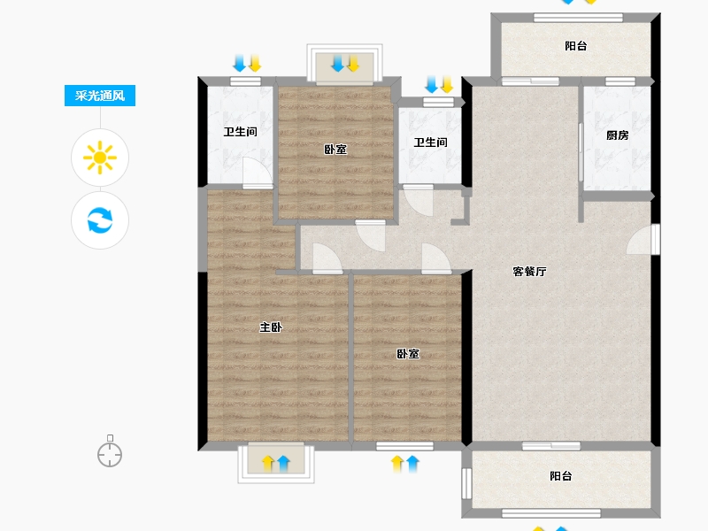 福建省-泉州市-仁和里小区-113.60-户型库-采光通风