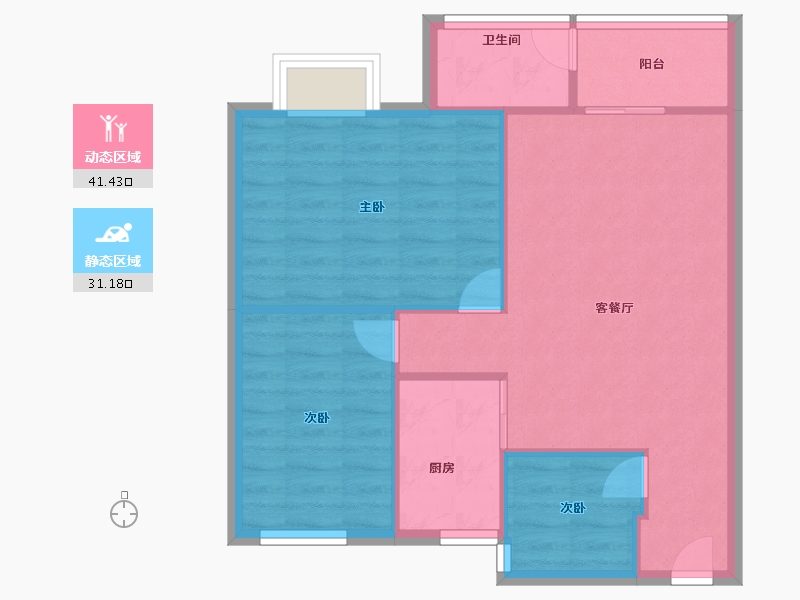 广东省-佛山市-碧翠豪城-66.00-户型库-动静分区