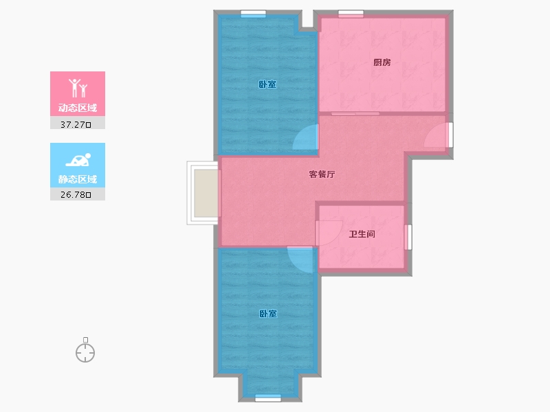 北京-北京市-广安康馨家园南区-57.87-户型库-动静分区