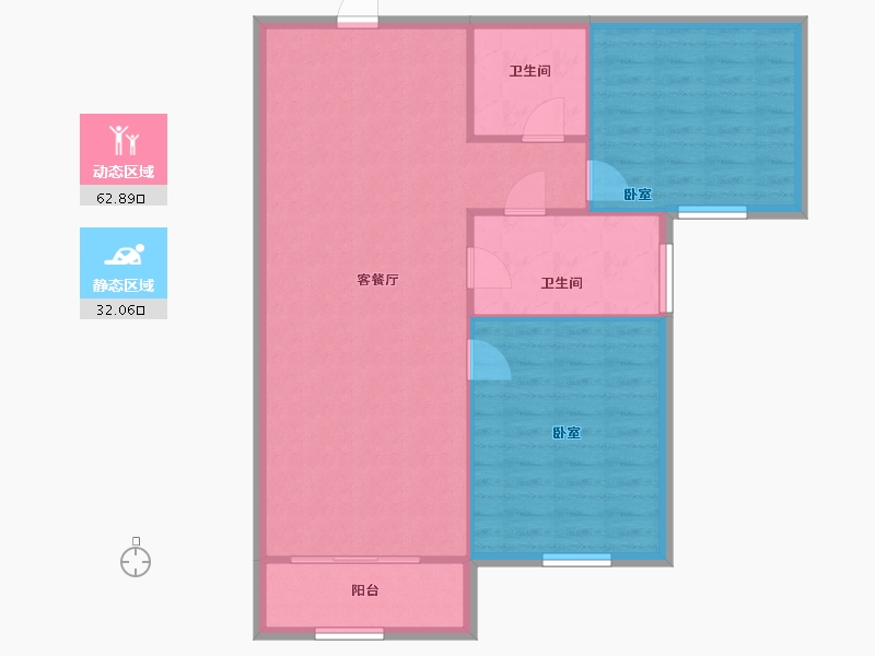 北京-北京市-京粮悦谷-87.67-户型库-动静分区