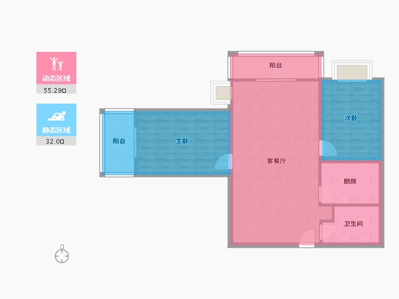 北京-北京市-沁春家园-78.92-户型库-动静分区