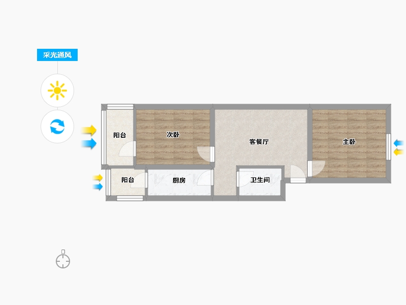 北京-北京市-慧华苑-53.45-户型库-采光通风