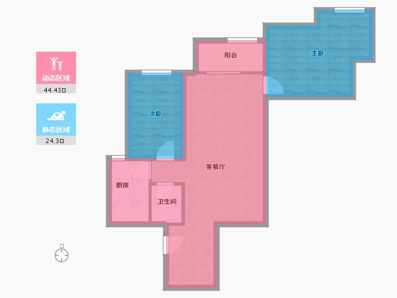 北京-北京市-天怡家园-60.95-户型库-动静分区