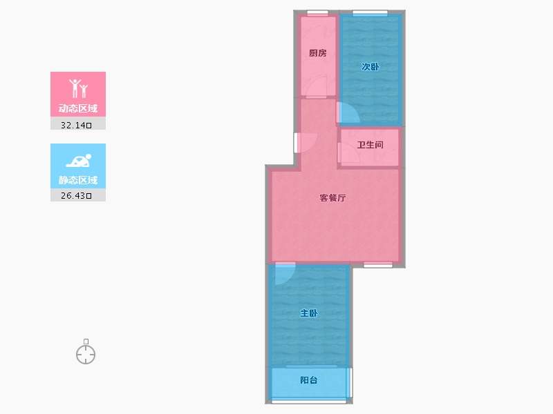 北京-北京市-慧华苑-51.69-户型库-动静分区