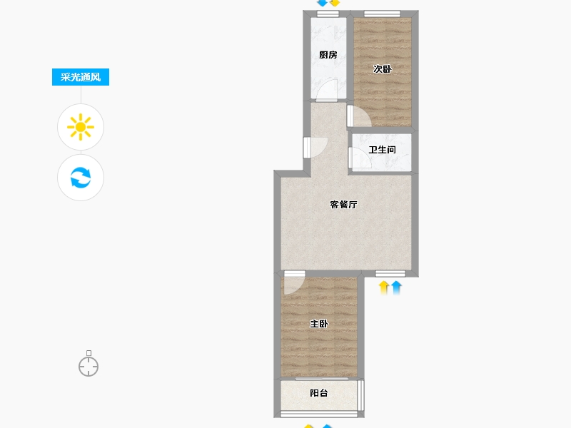 北京-北京市-慧华苑-51.69-户型库-采光通风