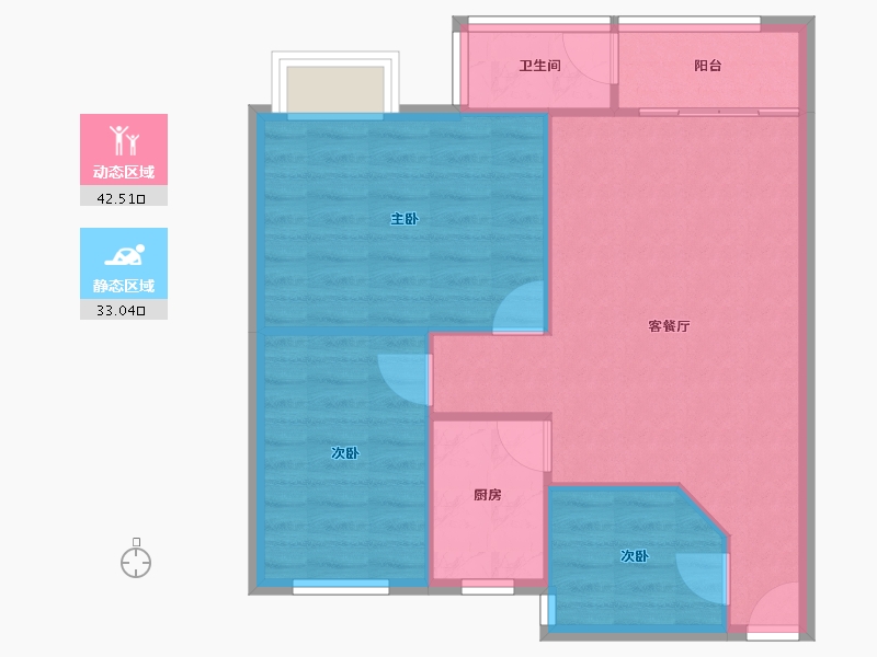 广东省-佛山市-碧翠豪城-68.99-户型库-动静分区