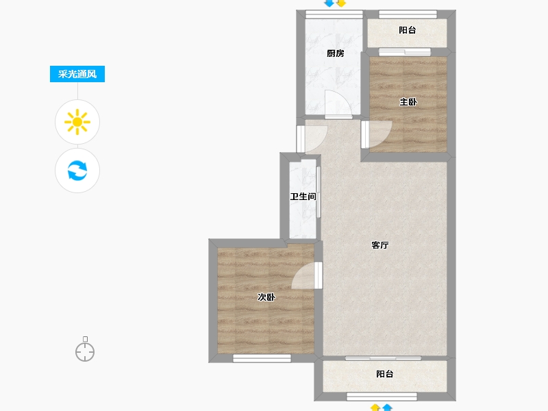 北京-北京市-石门苑-50.86-户型库-采光通风