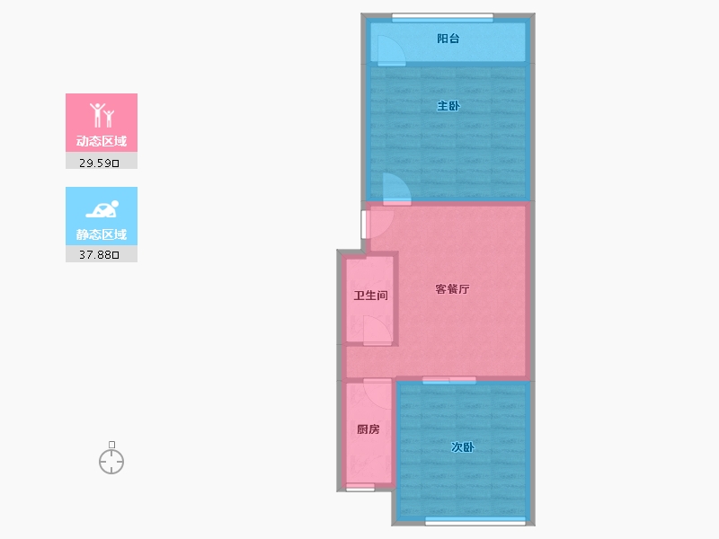 北京-北京市-慧华苑-60.16-户型库-动静分区