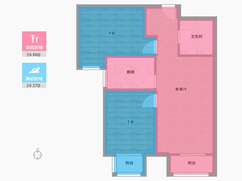 北京-北京市-中海国际公馆北区-58.24-户型库-动静分区