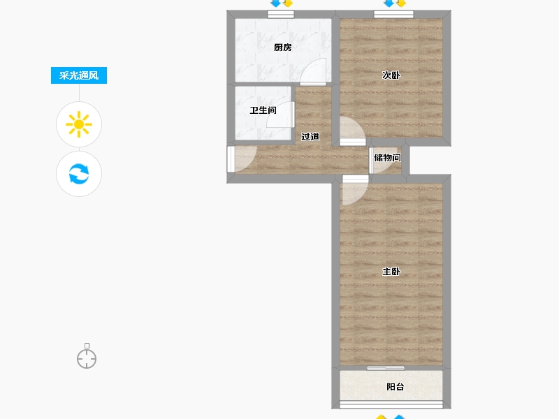 北京-北京市-中纺东里-46.91-户型库-采光通风