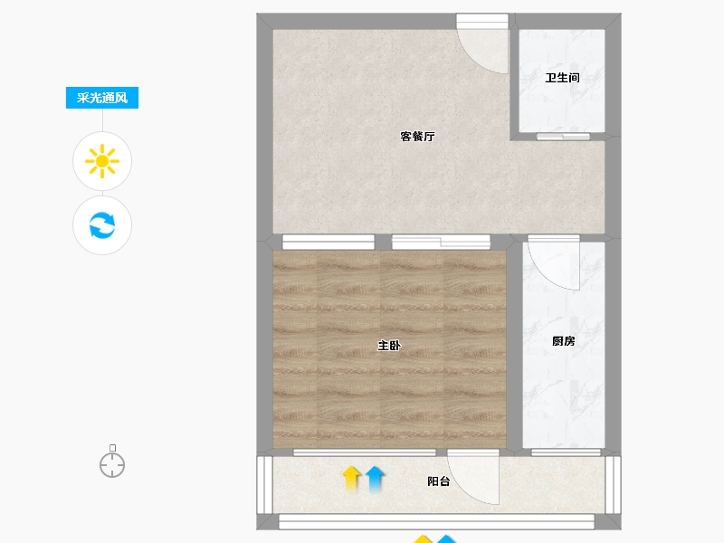 北京-北京市-秀园-35.33-户型库-采光通风