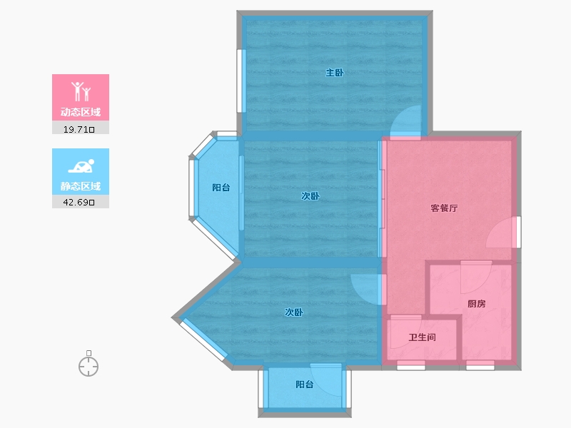 北京-北京市-青塔蔚园-55.30-户型库-动静分区