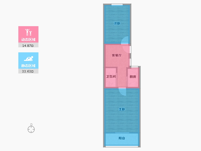 北京-北京市-展春园小区-42.70-户型库-动静分区