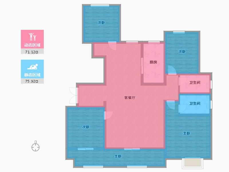 河北省-邢台市-上东壹号院-131.87-户型库-动静分区