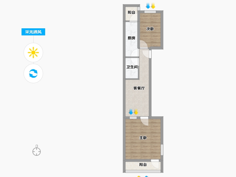 北京-北京市-西坝河北里-42.46-户型库-采光通风