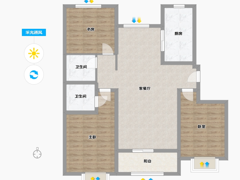 河北省-邯郸市-未来城-100.00-户型库-采光通风