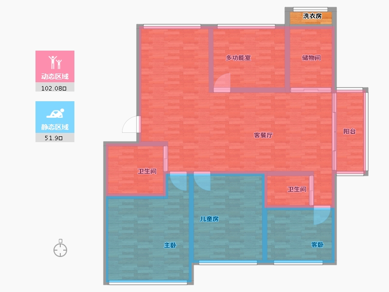 浙江省-杭州市-稻香园-北区-142.95-户型库-动静分区