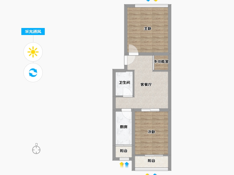 北京-北京市-慧华苑-47.56-户型库-采光通风