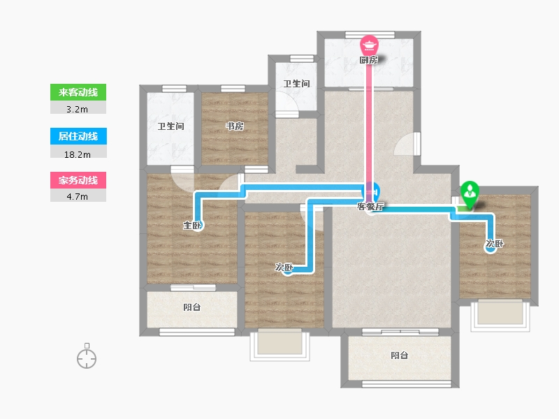 河南省-郑州市-碧水名苑-109.00-户型库-动静线