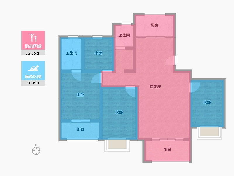 河南省-郑州市-碧水名苑-109.00-户型库-动静分区