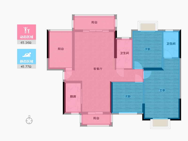 湖南省-长沙市-丽发新城-97.60-户型库-动静分区